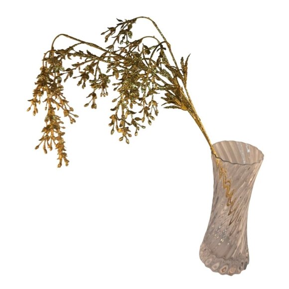 Glittery Gold Artificial Floral Branches For Holiday Decor Centerpiece Crafts - Picture 9 of 9